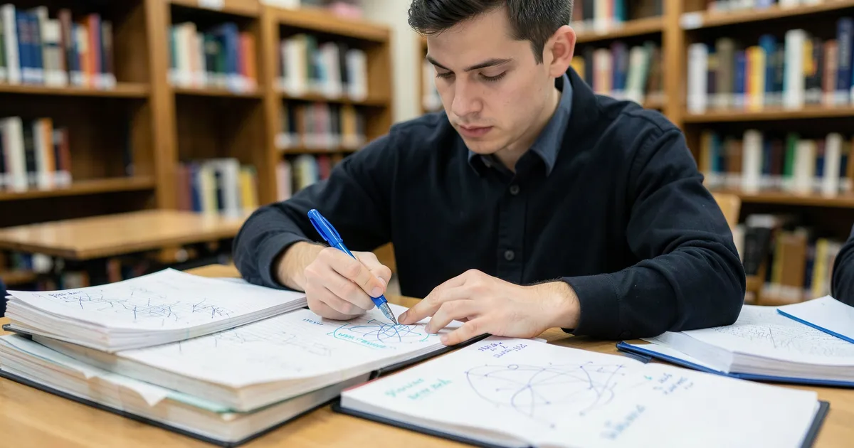 Investigador organizando fuentes incompletas para referencias bibliográficas en estilo APA