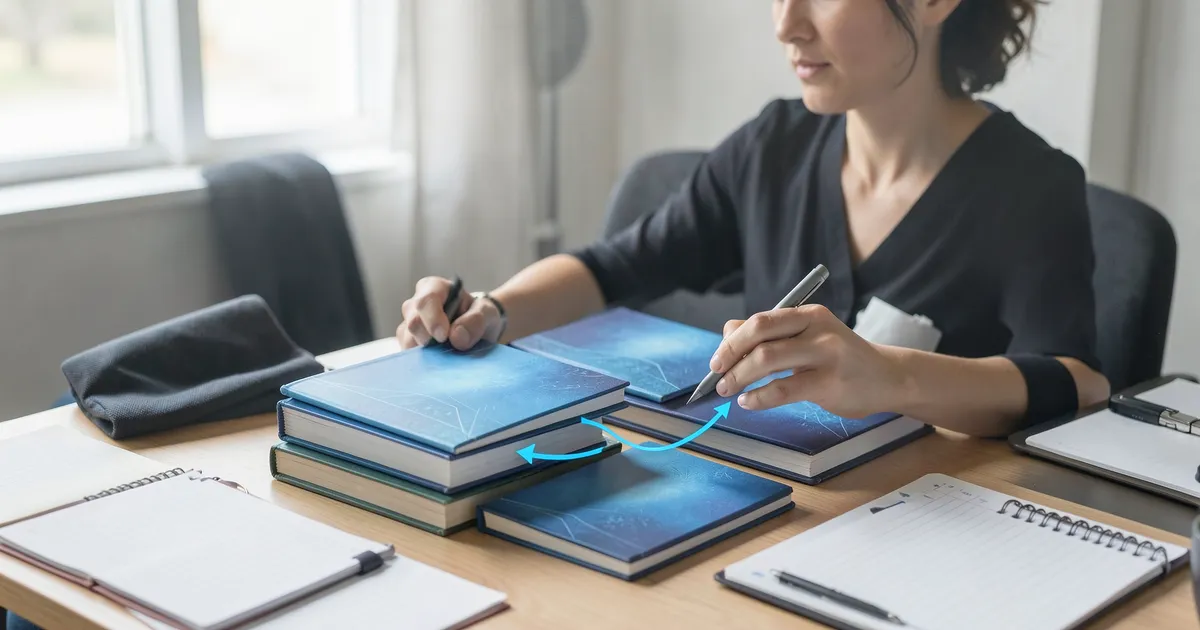 Escritor académico construyendo lista de referencias de un mismo autor en normas APA