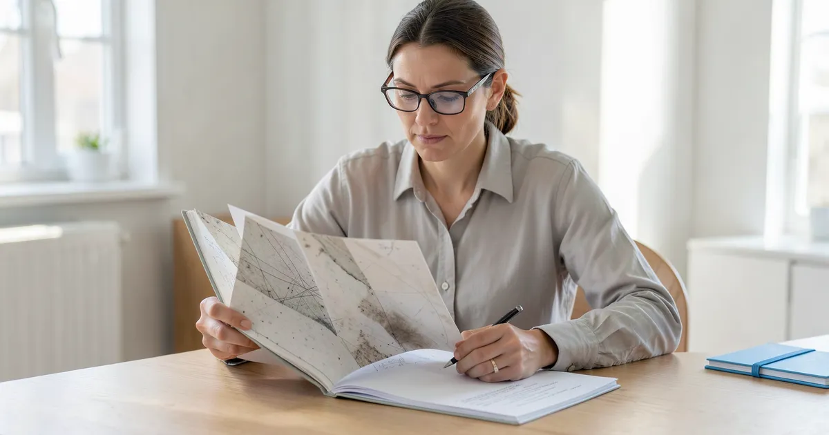 Investigadora anotando citas de autores en normas APA con libro abierto y libreta