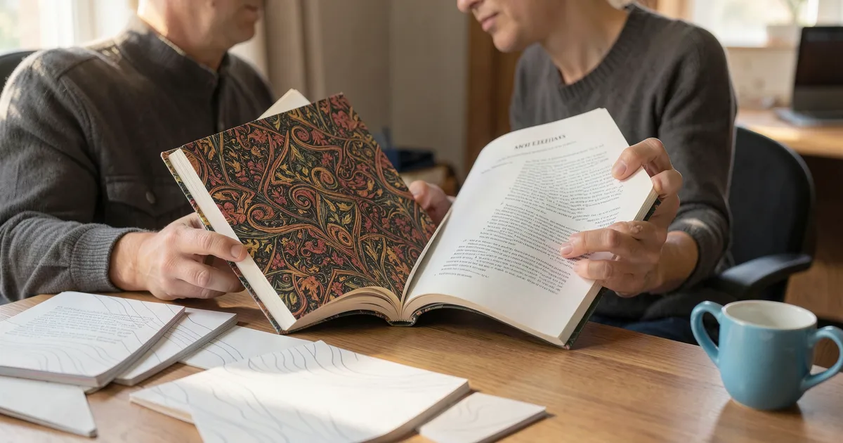 Investigador comparando libro original y traducción para citar correctamente en APA