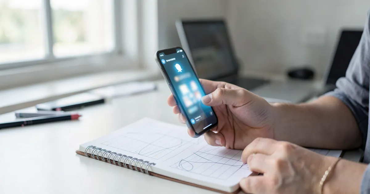 Investigador capturando tweet en smartphone para referencia APA en documento académico