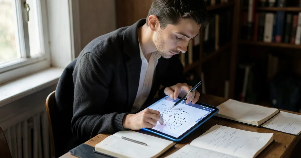 Escritor académico editando apellidos correctamente en documento digital normas APA