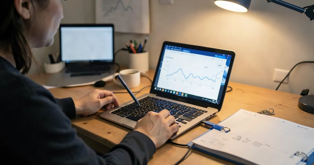 Investigador digitando formato de fechas APA en español en computadora