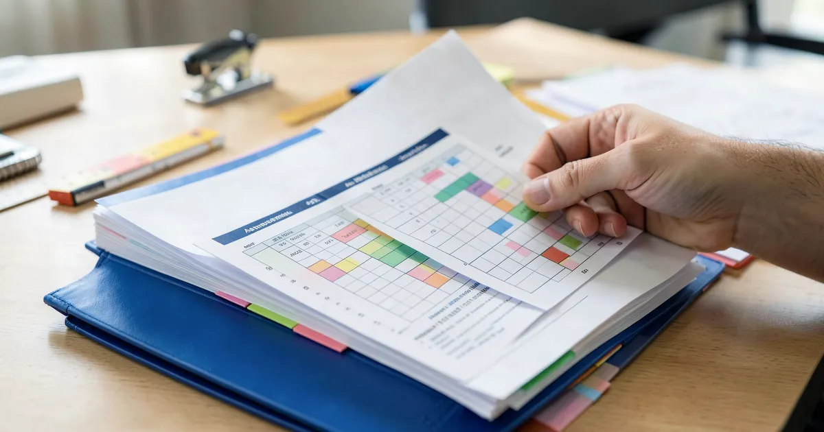 Manos formateando e insertando apéndices impresos en un trabajo académico con normas APA