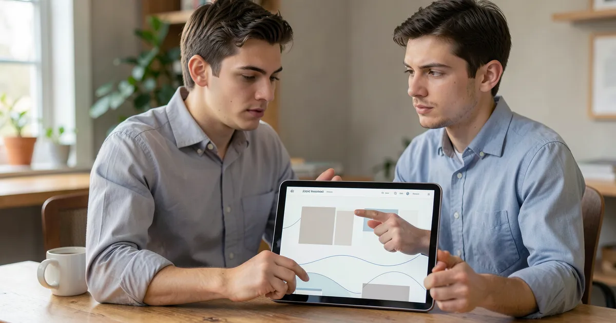 Investigador profesional revisando blog en tablet para citar en APA evitando plagio