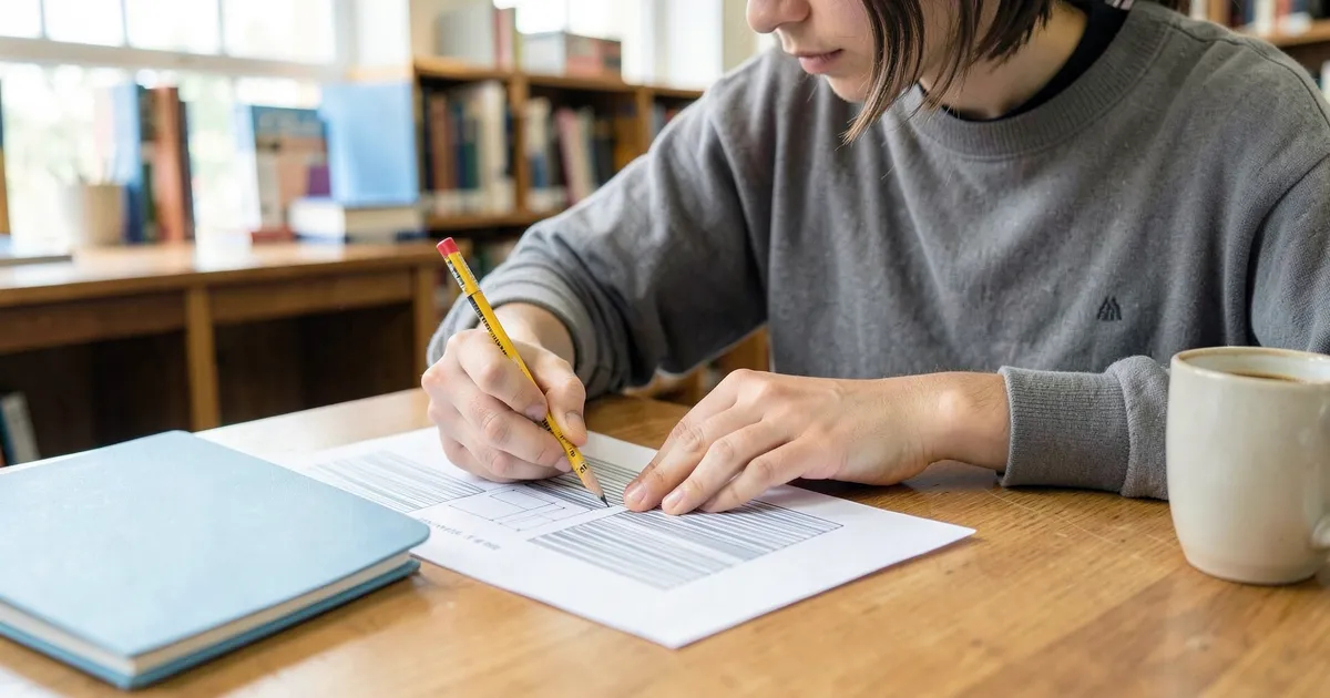 Estudiante universitario midiendo la longitud recomendada de párrafos en documento APA