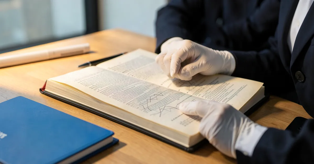 Investigador examinando documentos legales para citación en APA de forma precisa