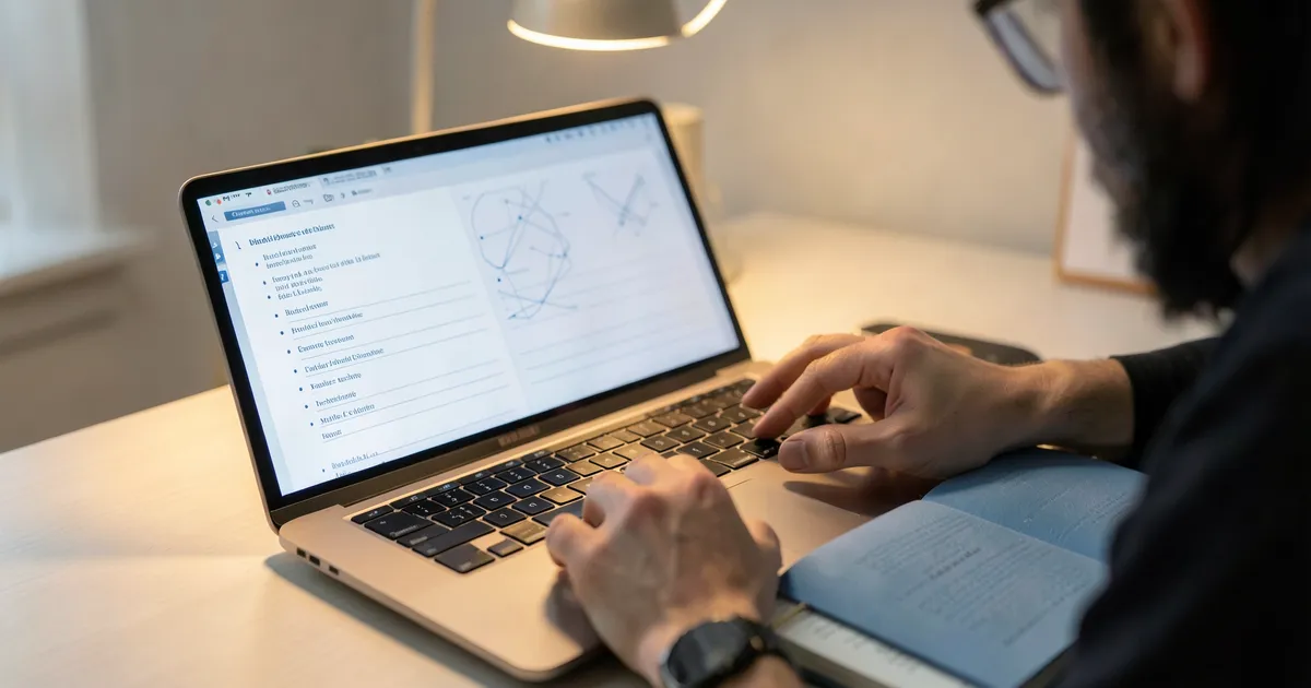 Escritor académico formateando citas de grupos en normas APA en su computadora